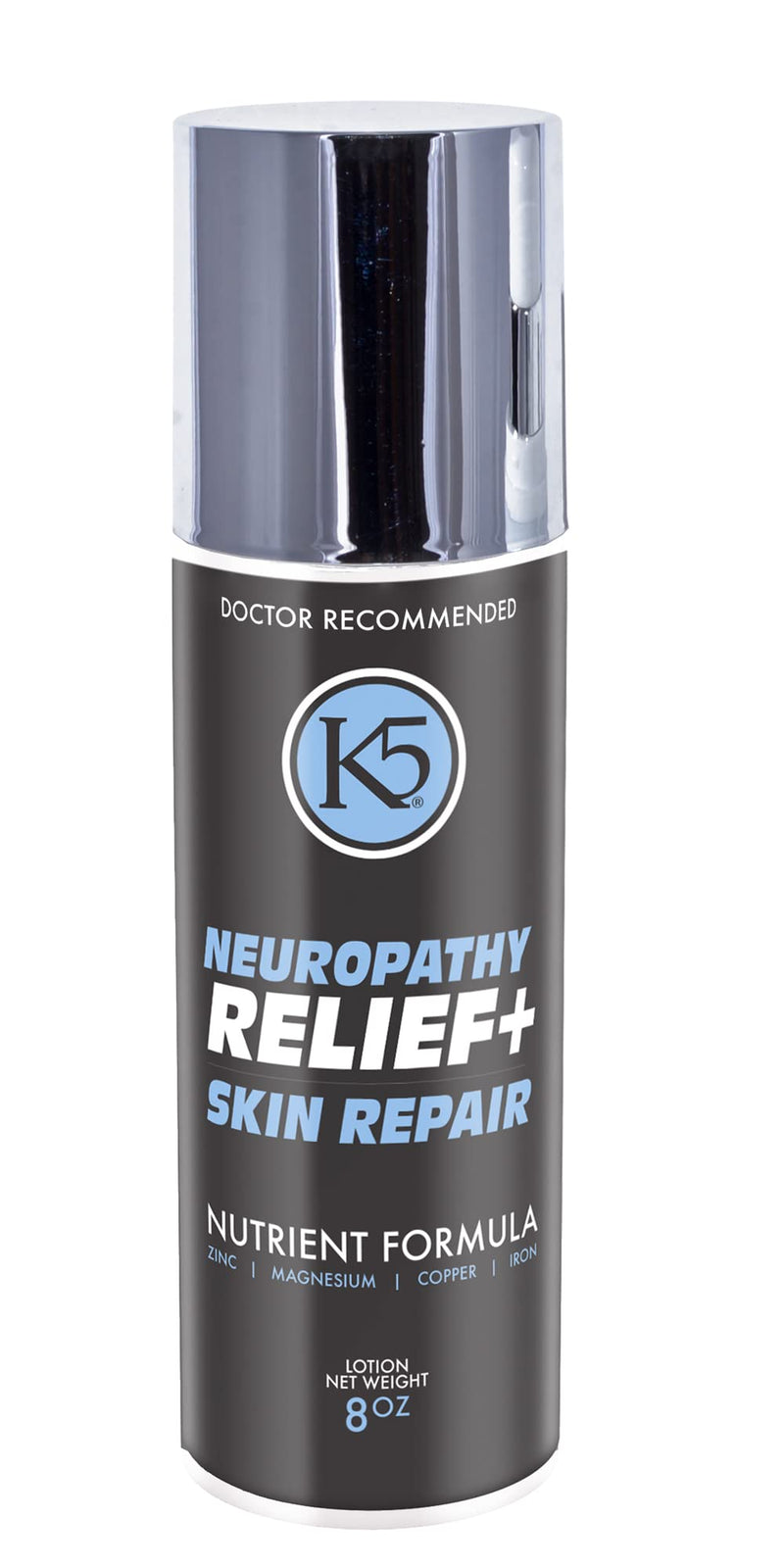 K5 Neuropathy Relief & Skin Healing Cream – Doctor Recommended for Feet, Legs and Toes – Over 20 Vitamins & Minerals – Reduce Neuropathy Symptoms & Repair Damaged Skin (8 Fl Oz) 8 Fl Oz