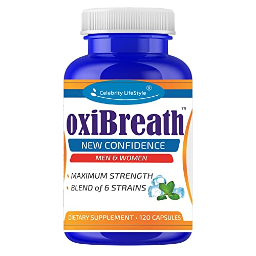 Oxi-Breath Oral Probiotics for Bad Breath – Probiotic Breath Freshener with Lactobacillus Acidophilus – Oral Care Supplement for Gum Health, Gut Restore & Fresh Breath 120 Ct – 2 Months Supply