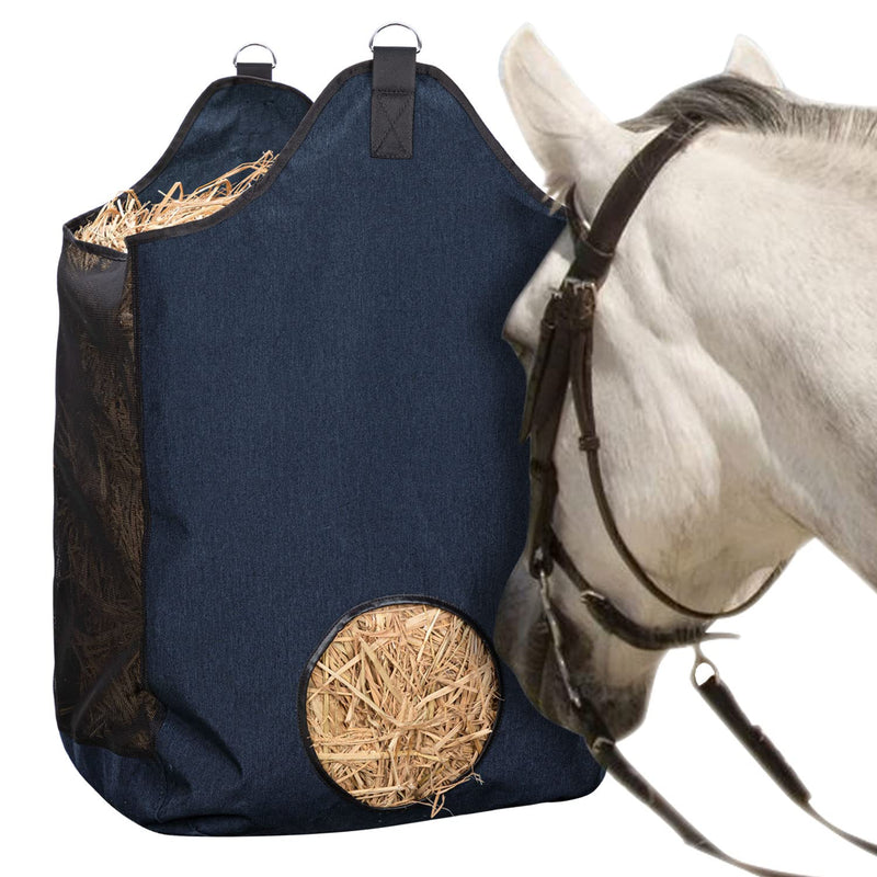 Hay Bags for Horse, Large Capacity Feeding Bag, Hay Nets for Sheep, Goats, Open Feed Hole Hay Feeder for Slow Feeding (Blue) Blue - BeesActive Australia