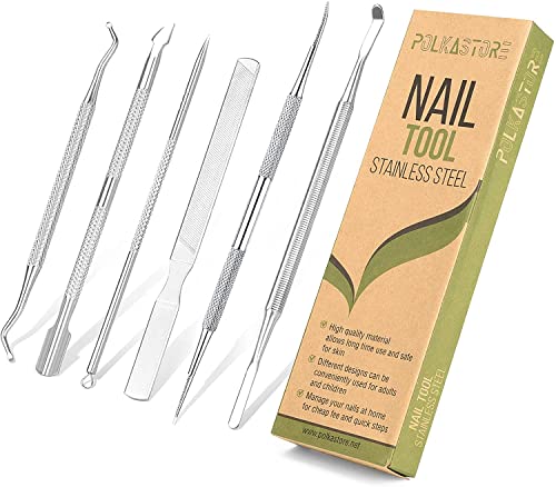 6-Pack Ingrown Toenail File and Lifters, Professional Surgical Stainless Steel Ingrown Toenail Removal Tool Kit, Manicure Treatment Pedicure Tools for Feet Under Nail Cleaner Correction Polish Pain 6-pack