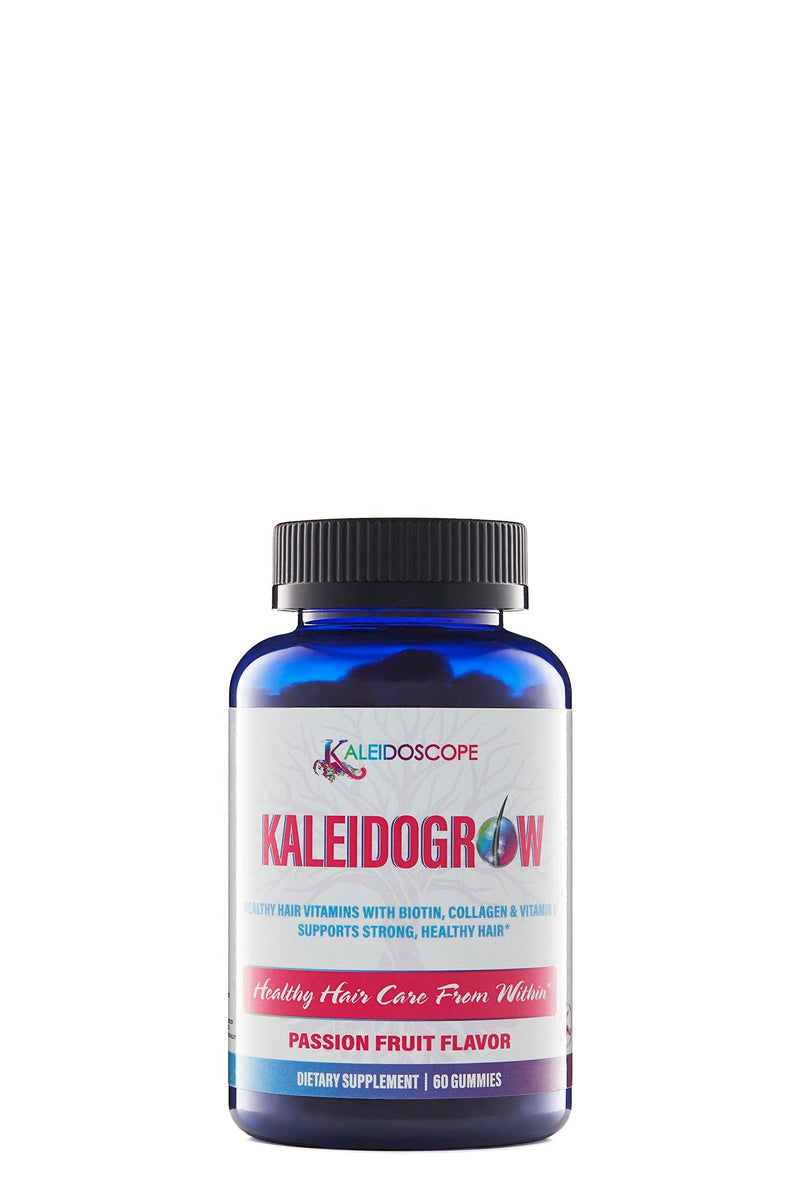 Kaleidogrow Healthy Hair Vitamins, 60 Count | Daily hair wellness supplement, Convenient capsule format, Passion fruit flavor