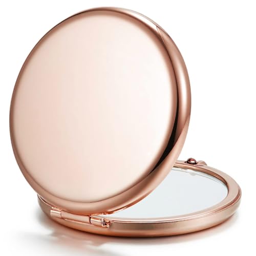 12 Pieces Compact Mirror Bulk, 1x/2x Pocket Mirror, Rose Gold 2.5"L x 2.5"W 12