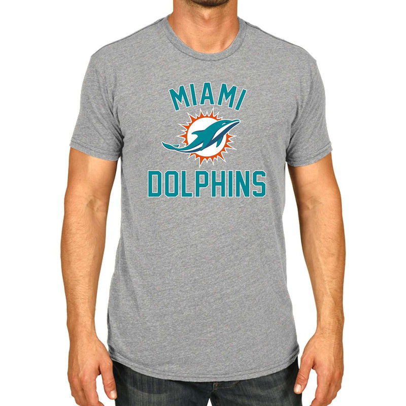 Team Fan Apparel NFL Adult Gameday T-Shirt - Cotton Blend - Tagless - Semi-Fitted - Unleash Your Team Spirit During Game Day Miami Dolphins - Gray Large - BeesActive Australia