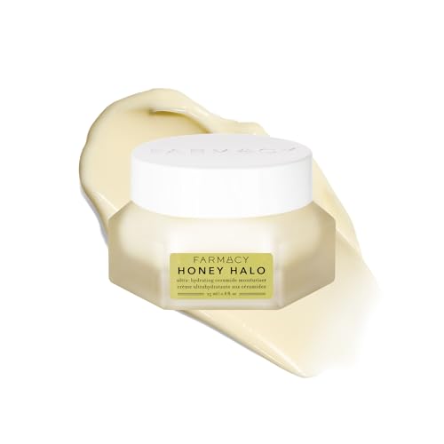 Farmacy Ceramide Face Moisturizer - Honey Halo Hydrating Facial Moisturizer for Dry Skin - Plumps, Soothes + Restores Skin with Potent Ceramides + Buckwheat Honey for a Dewy, Healthy Glow (25ml) 0.84 Ounce (Pack of 1)