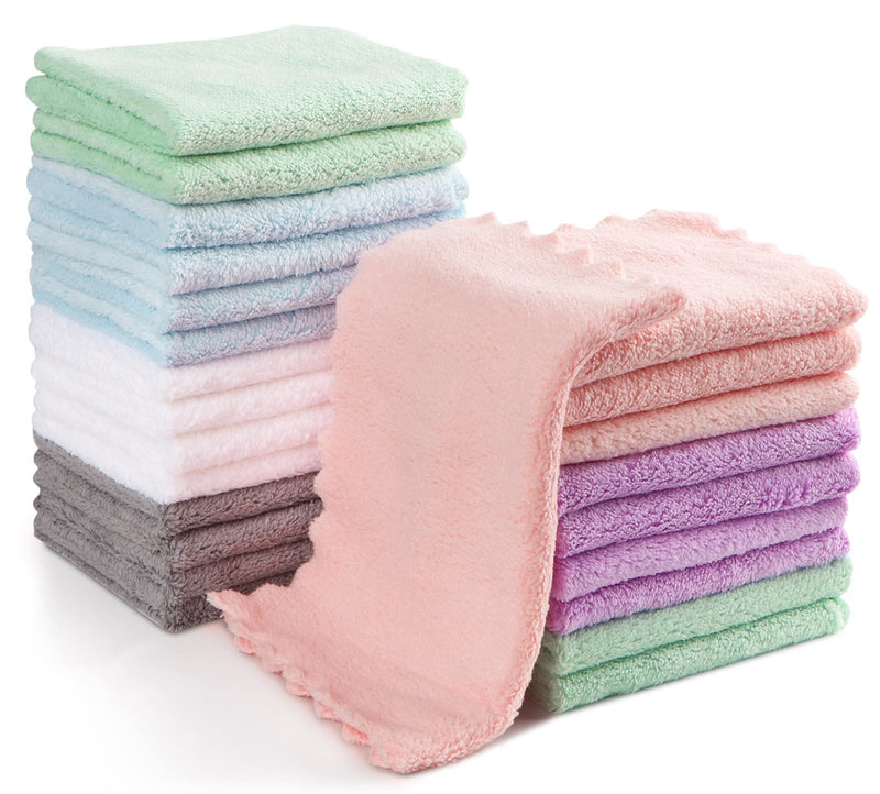 Orighty Baby Washcloths 24-Pack(7''x9''), Microfiber Coral Fleece Baby Towels, Super Soft and Absorbent Wash Cloths for Newborns, Infants and Toddlers, Gentle on Delicate Skin for Face Hands and Body Pack of 24 - BeesActive Australia