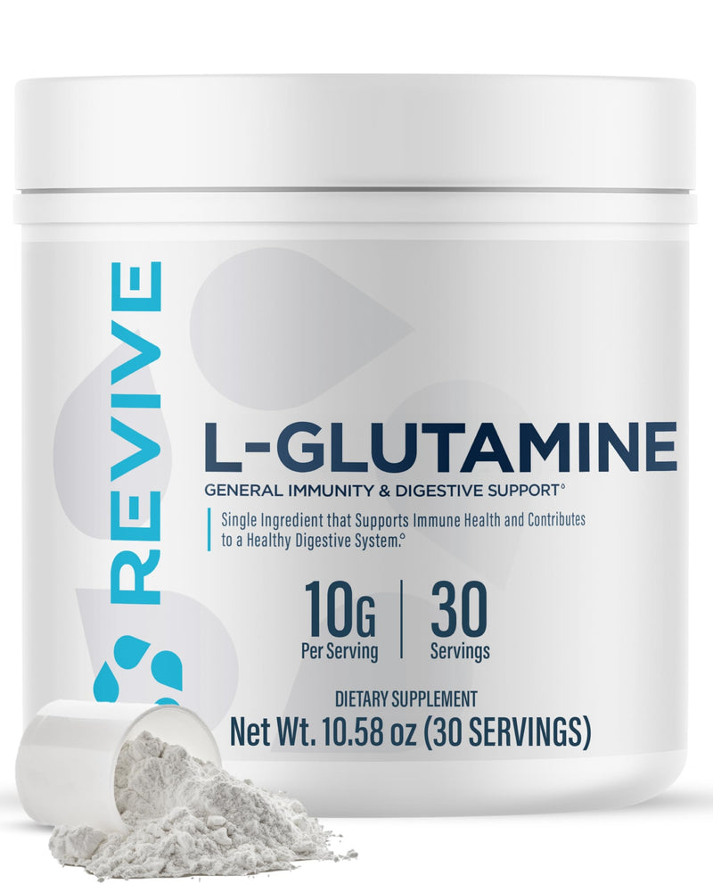 Revive Gut L-Glutamine Powder MD - Muscle Recovery & Immune System Booster for Adults - Promotes Digestive Health & Reduces Muscle Soreness - Immunity & Digestion Vegan Pure L Glutamine Supplement - BeesActive Australia