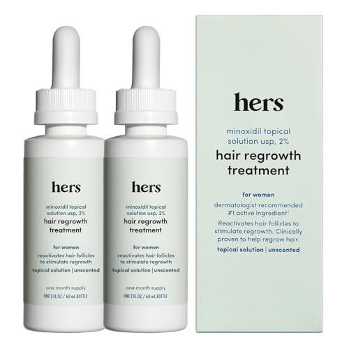 hers Hair Regrowth Treatment, Minoxidil 2% for Women, Unscented, 2 Pack Serum