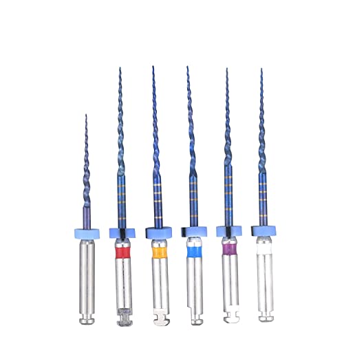 6Pcs S1-F3 Endodontics Files Heat Acticated NiTi Engine Use Super Rotary File 21mm/25mm Endo File (21mm)