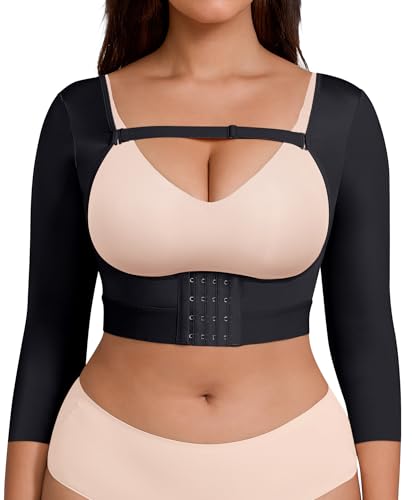 FeelinGirl Upper Arm Shaper for Women Faja Post Surgery Slimming Compression Sleeves Arm Lipo Compression Garments XX-Large Black