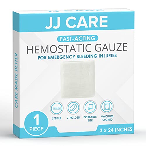 Z Folded Hemostatic Gauze (Pack of 1), 3"x24" Quick Clotting Combat Gauze, Hemostatic Dressing for Emergency Trauma, Immediate Hemostasis Clotting Bandage for Emergency Kits