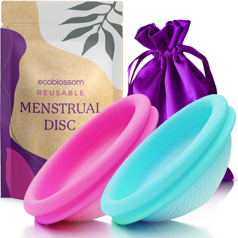 Reusable Period Disc - Soft Period Disc for Women (Small/Large (Teal & Magenta)) Small/Large (Teal & Magenta) - BeesActive Australia