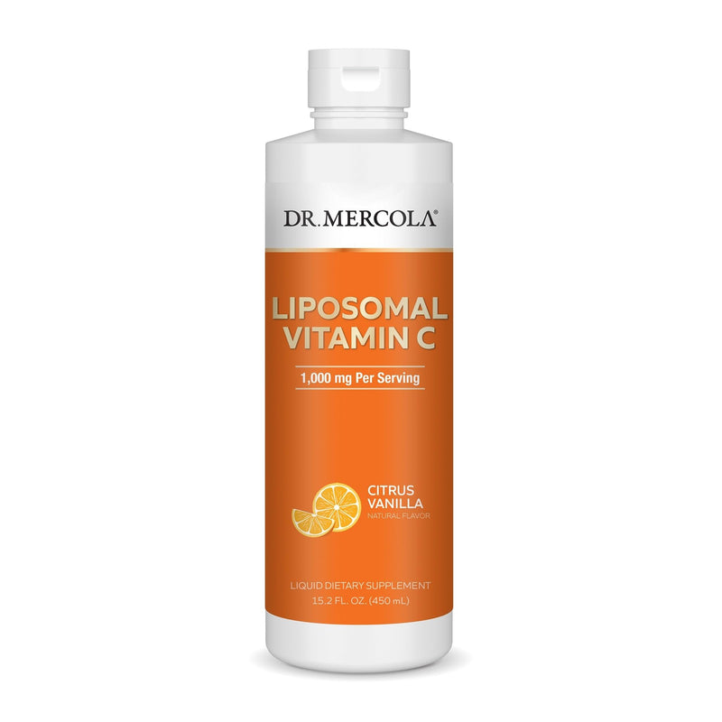 Dr. Mercola Liquid Liposomal Vitamin C - Antioxidant & Immune Support Supplement - Includes Vitamin E - GMO-Free, Gluten-Free & Soy-Free - Citrus Vanilla Flavor - 450 mL (30 Servings) 15.2 Fl Oz (Pack of 1)