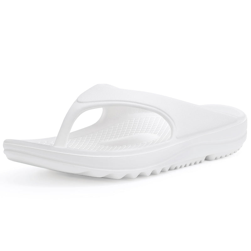 shevalues Orthopedic Sandals for Women, Arch Support Recovery Flip Flops 8.5-9 Women/7-7.5 Men White