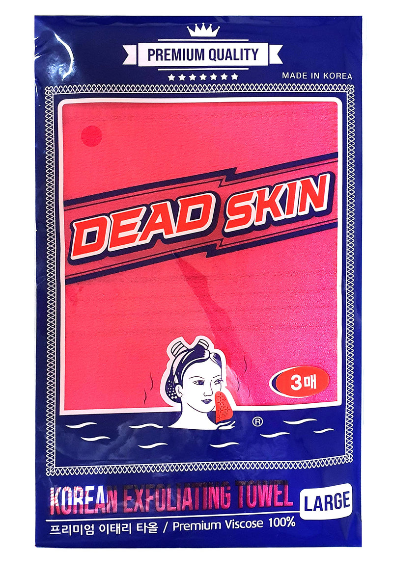 DEAD SKIN Professional Exfoliating Towel Bath Washcloth Mitt Korean Italy Towels (RED 3EA) Red 3ea - BeesActive Australia