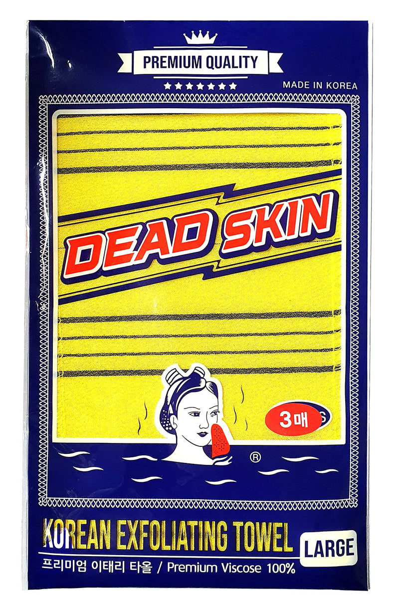 DEAD SKIN Professional Exfoliating Towel Bath Washcloth Mitt Korean Italy Towels (Yellow 3EA) Yellow 3ea - BeesActive Australia