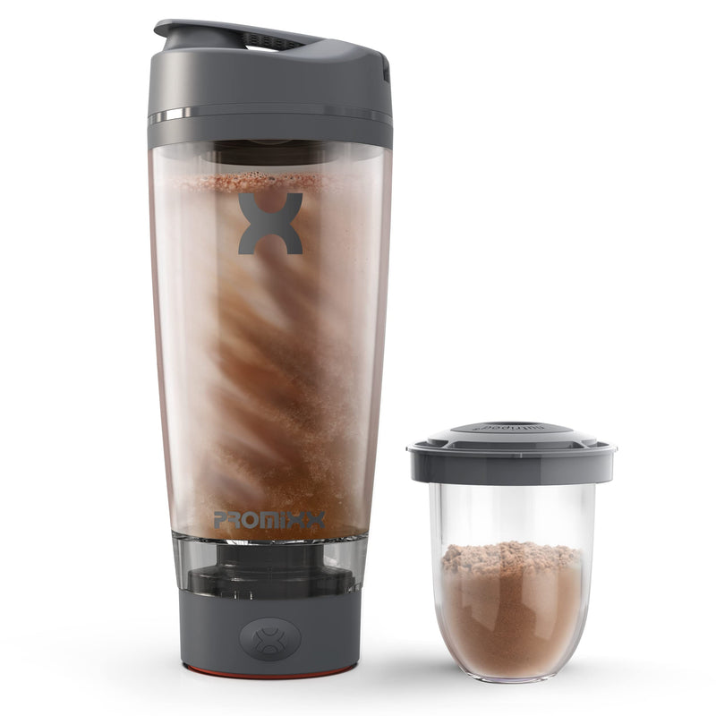 Promixx Pro Shaker Bottle | Rechargeable, Powerful for Smooth Protein Shakes | includes Supplement Storage - BPA Free | 20oz Cup (Graphite Gray) Graphite Gray - BeesActive Australia
