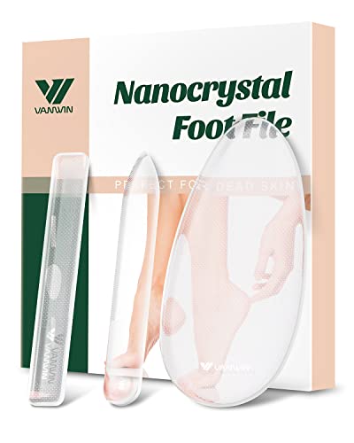 Glass Foot File, Callus Remover for Feet Foot Scrubber Dead Skin Remover with Nano Micro-Abrasive Particles, Foot Rasp Heel Scraper Hard Skin Remover Foot Care Pedicure Tool on Wet and Dry Feet Glass