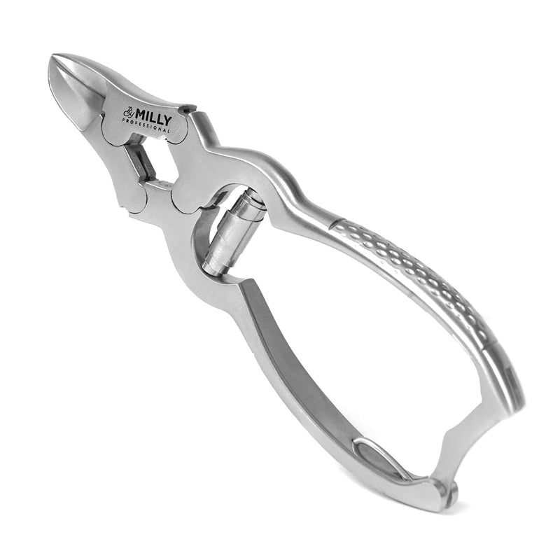 High Carbon Steel Professional Nail Clippers for Seniors & Podiatrist Toenail Clippers | Hammer Forged to Trim Thick or Hard Toenails | Heavy Duty Toenail Clippers for Thick Toenails (Silver) Silver