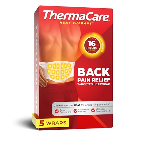ThermaCare Advanced Lower Back & Hip Heat Wraps, Pain Relief, 5 Count Pack of 5
