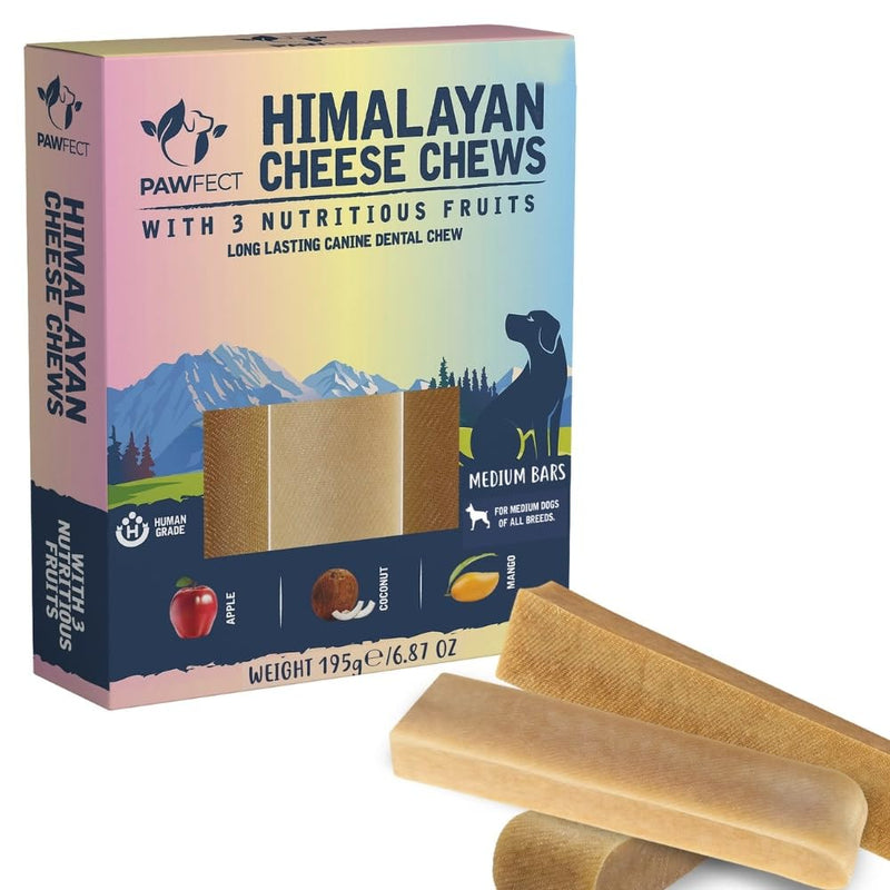 Himalayan Cheese Chews for Dogs Multipack - Apple, Coconut, Mango Chews for Medium Dogs (6.08oz, Pack of 3) Long Lasting, All Natural | Grain-Free | Rawhide-Free | Protein Rich, Healthy Teeth & Bones Apple, Mango, Coconut 2.27 Ounce (Pack of 3) - PawsPlanet Australia