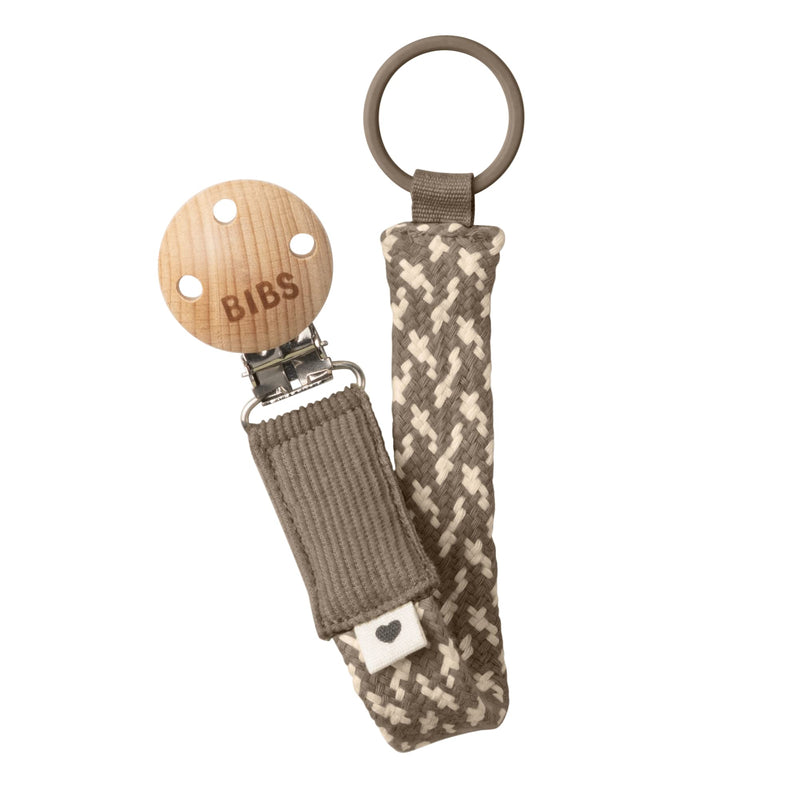 BIBS Paci Braid | Made in Denmark | Dark Oak/Vanilla | ONE Size - BeesActive Australia