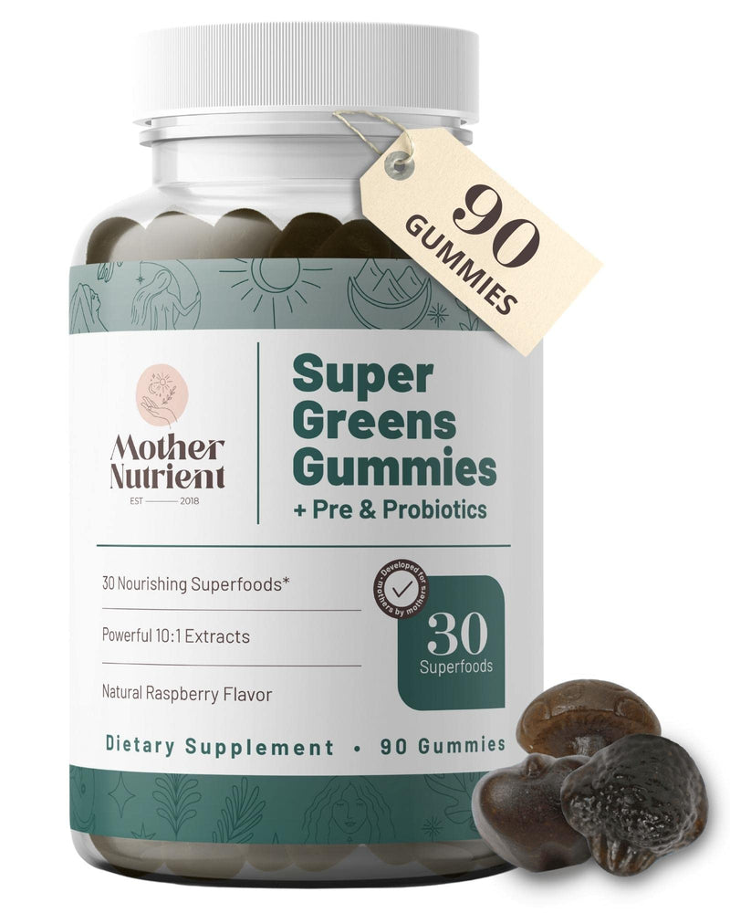 Super Greens Gummies for Adults, Not Just 8 but 30 Greens Superfood Gummies | Powerful Supergreens Gummies, Daily Multivitamin Veggie Superfood Chewables, 90 Vegetable Gummies for Adults and Kids