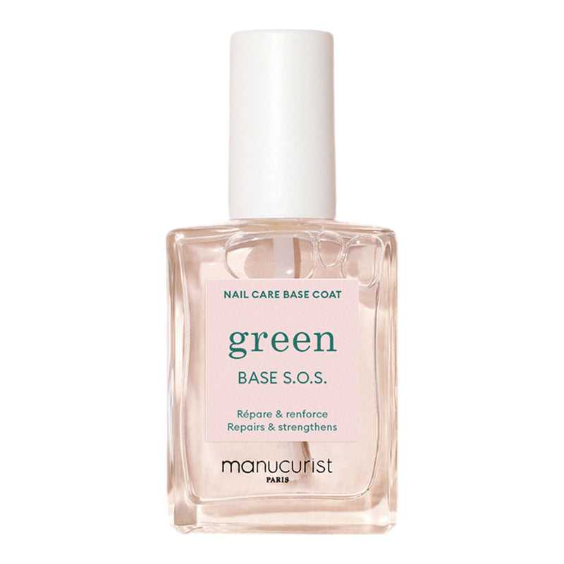 MANUCURIST - S.O.S. Base Coat - Enriched with Vitamins C and B5 - Nail Fortifier - Repairs and Strengthens - Care for Very Damaged Nails - Vegan, Up to 78% Plant-Based - 0.5 fl oz - BeesActive Australia