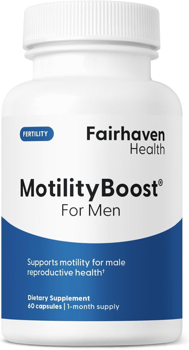 Fairhaven Health MotilityBoost for Men | Prenatal Male Fertility Supplement for Motility Strength | Pre-Conception for Him Includes L-Carnitine, Vitamin B12, B6, CoQ10 and Quercetin | 60 Capsules - BeesActive Australia
