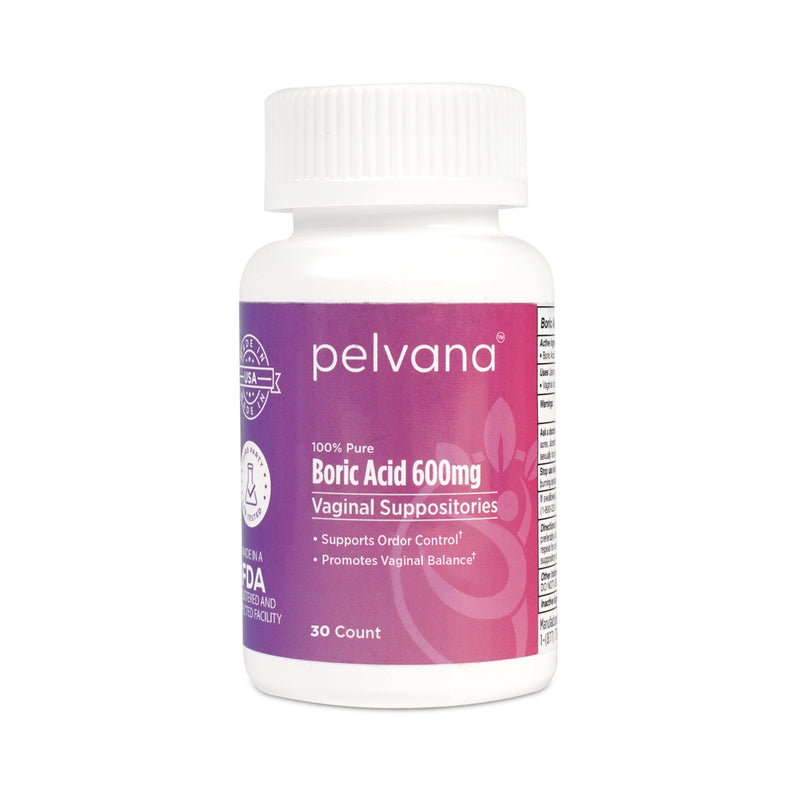 Pelvana Boric Acid Suppositories for Women 30 Count - for Vaginal Odor Use | Third-Party Tested & Made in The USA 30 Count (Pack of 1) - BeesActive Australia