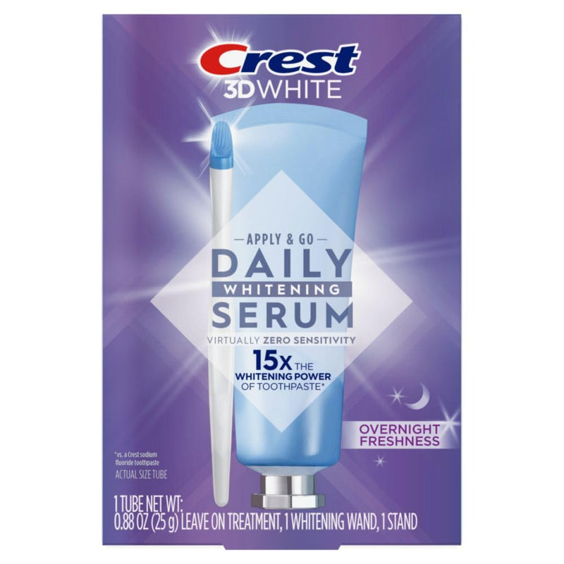 Crest Whitening Emulsions Leave-On Teeth Whitening Gel Kit + Overnight Freshness with Wand Applicator and Stand, Apply & Sleep, 0.88 Oz - BeesActive Australia