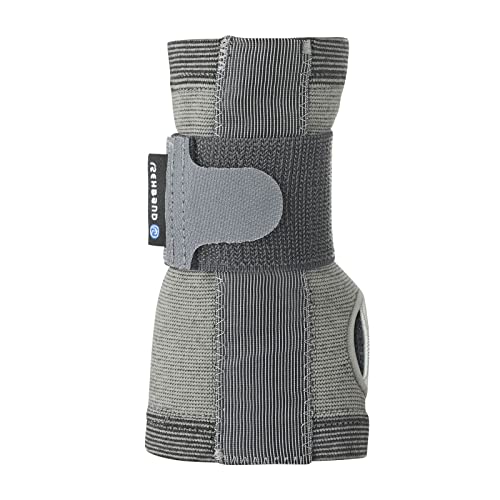 Rehband wrist brace with integrated rail, knitted wrist support for sports, work & daily life, unisex hand stabilization wrist supprt, Colour:Grey, Size:Small S Grey