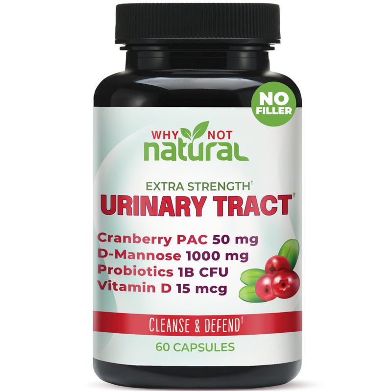 Why Not Natural 5-in-1 UTI Pills with D Mannose, Cranberry PAC Extract, Probiotics and Vitamin D - Urinary Health Formula for Women and Men - BeesActive Australia