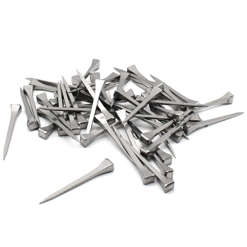 FDXGYH 50pcs E3 Length 45mm/1.8inch Horseshoe Nails Carbon Steel Horseshoe Tools for Fixed Lead or Glass(Silver) - BeesActive Australia