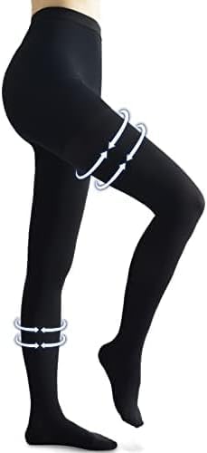 beister Compression Pantyhose, 20-30 mmHg Closed Toe Waist-High Tights Medium Black