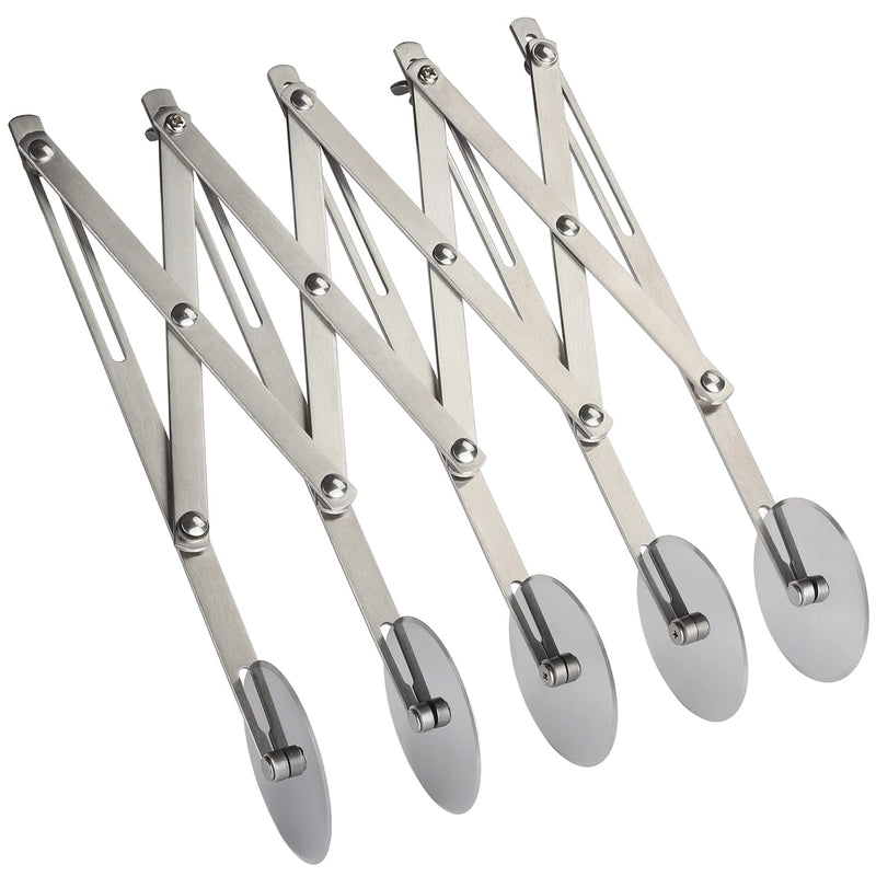 5 Wheel Pastry Cutter Stainless Steel Dough Cutter Expandable Pasta Cutter Roller Knife Multi-Round for Noodle Pizza Pie Crust Baking Cookie Divider 5 Wheel - BeesActive Australia