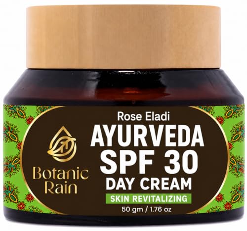 Ayurvedic SPF 30 Face Moisturizer – Rose Eladi Daily Hydrating Cream, Lightweight Non-Greasy Sun Protection for Men & Women, 1.76 Oz – Botanic Rain (Pack of 1) 1.76 Fl Oz (Pack of 1)