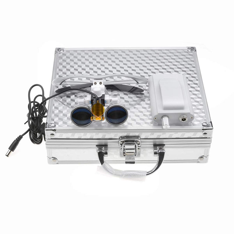 3.5X-420mm Loupes Binocular Magnifier Loupe with 3W LED Spot Filter Headlamp (Silver) Silver - BeesActive Australia
