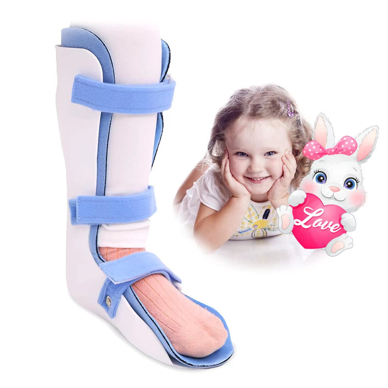 Kids AFO Drop Foot Brace Baby Ankle Foot Orthosis Night Splint for Children Toddler Pediatric Strephenopodia Support Strephexopodia Splint Walking with Shoes or Sleeping (Medium-Left) Medium-Left White - BeesActive Australia