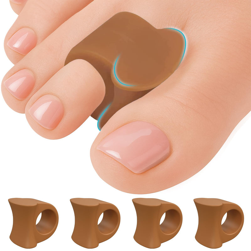 5 STARS UNITED Big Toe Spacers for Men & Women ‚Äì 4 Gel Separators for Overlapping & Curled Toes, Bunions, Alignment - Silicone Spreader, Corrector & Straightener, Honey Big 4 Pack Honey
