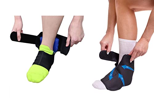 Air Foot Wrap (Large) + Reusable Foot Ice Pack (Large)- Pain Relief for Achilles Tendinitis, Foot Pain, Sprains & Injury