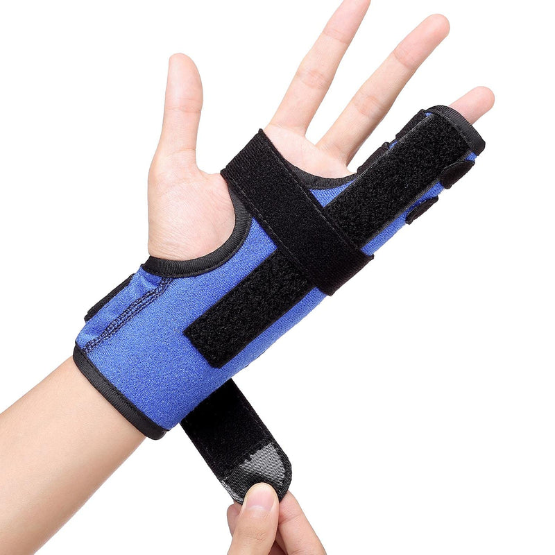 Boxer Fracture Splint, Pinky Finger Splint, Adjustable Two Finger Brace for 4th or 5th Finger, Metacarpal Splint Hand Brace for Arthritis Fracture Broken Mallet Dislocated Trigger Finger(S/M) S/M