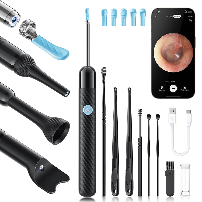 Loyker X6 Ear Wax Removal Tool Camera, Ear Cleaner with Camera, FSA - HSA Store Eligible, 1080P Ear Camera with 6LED Light for Ear/Nose/Throat/Tonsil Stone Examination, Black - BeesActive Australia