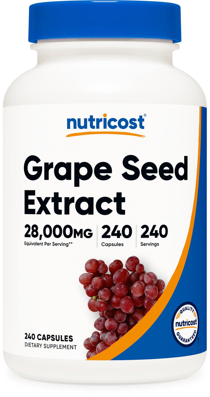 Nutricost Grape Seed Extract 28,000mg, 240 Capsule - Non-GMO, Gluten Free, Vegetarian Friendly - BeesActive Australia