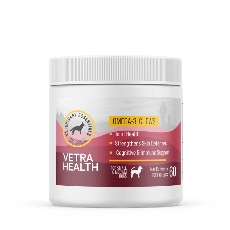 VetraHealth Omega-3 Complete Skin, Joint, Cognitive & Immune System Support for Dogs – Omega-3 Fish Oil, EPA & DHA – 60 Count (Small & Medium Dogs) Small & Medium Dogs - PawsPlanet Australia
