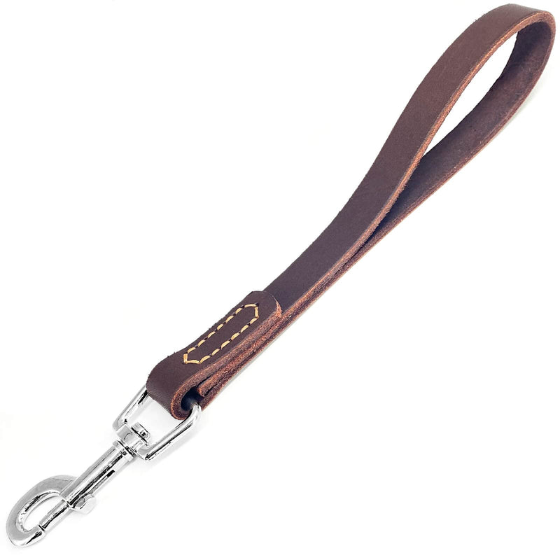 Leather Short Dog Lead, Strong Traffic Pet Lead with 360º Heavy Duty Metal Hook, Short Dog Leash for Big Large Medium Dogs Training and Walking. - BeesActive Australia