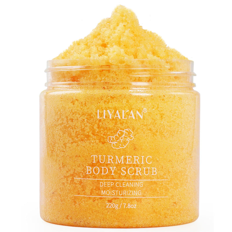 Liyalan Turmeric Body Scrub Moisturizing and Exfoliating Body, Face, Hand, Foot Scrub,Nourishes Skin,Deep Cleansing 7.8oz 7.8 Ounce (Pack of 1) - BeesActive Australia