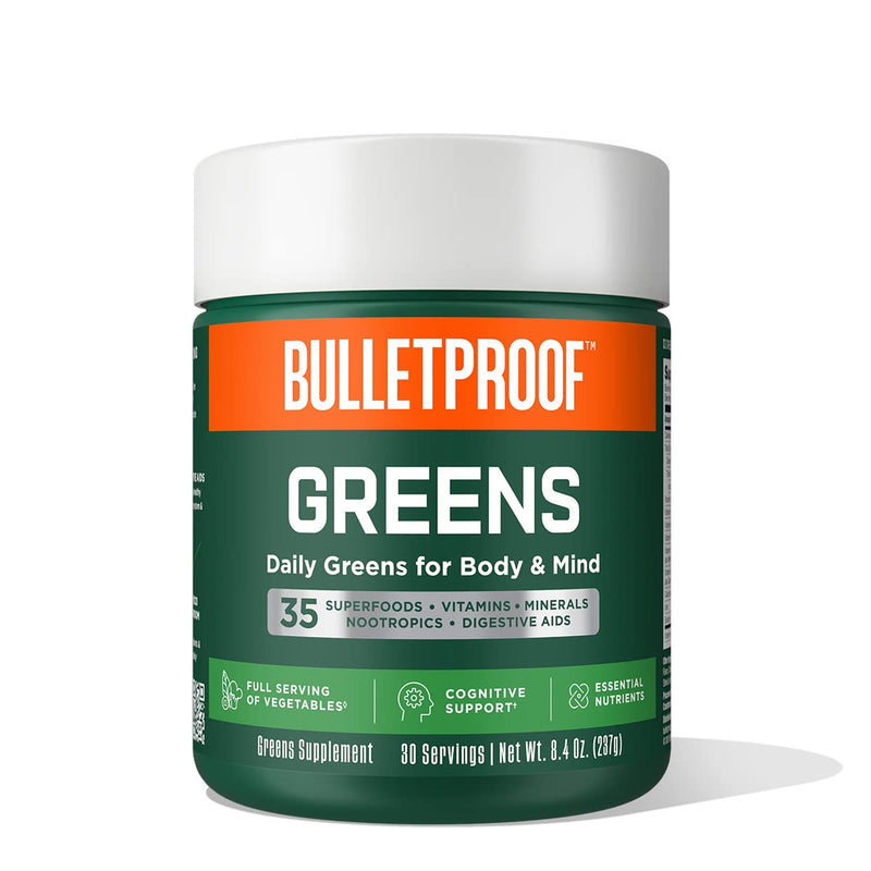 Bulletproof Greens, Daily Greens Powder with Superfoods, 8.4 Ounces | Nootropics, Vegetables, Fruits and Essential Nutrients 8.4 Ounce (Pack of 1)