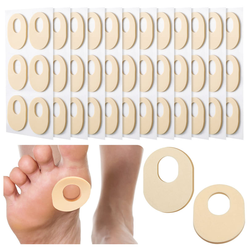 Nuanchu 72 Count Callus Cushions with Self-Stick Adhesive, Protects Foot, Heel and Toes from Rubbing and Friction, Beige Oval Shape Design, Reduce Pressure and Friction from Shoes Rubbing - BeesActive Australia