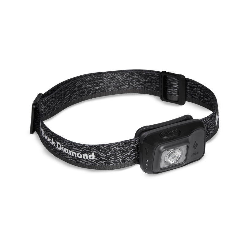 BLACK DIAMOND Astro 300-R Rechargeable LED Headlamp, Dimmable IPX4 Rainproof Headlamp for Camping, Hiking, Running, Work, Travel, Graphite