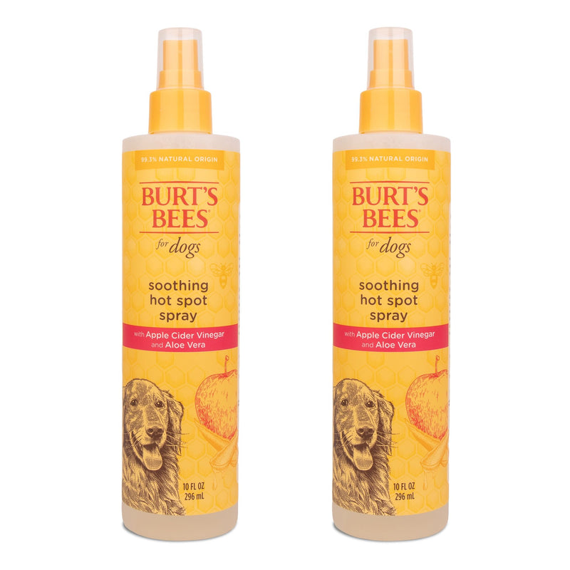 Burt's Bees for Pets Naturally Derived Hot Spot Spray for Dogs - Relieves & Soothes Dog Hot Spots - Made with Apple Cider Vinegar & Aloe Vera - Cruelty Free, 10 Oz - 2 Pack Unscented 10 Fl Oz (Pack of 2) - BeesActive Australia